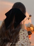Vintage Weighty Black Velvet Hair Bow