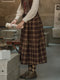 Fleece Soft Vintage Jacket + Classic Plaid Skirt