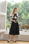 Elegant Bow Front Top + Pleated A Skirt