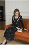 Vintage Butterfly Embroidered Black Dress