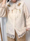 Fleece Lined Lace Embroidered Blouse