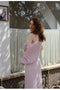 Romantic Knitted Cardigan + Slip Slit Dress 2pcs Set