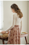 Fairy Tulle Collar Knitted Shirt + Velvet Rose Skirt