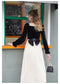 Retro Style Velvet Patchwork Dress