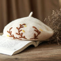 Wool Blend Embroidered Beret