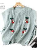Cute Cherry Knitted Vest