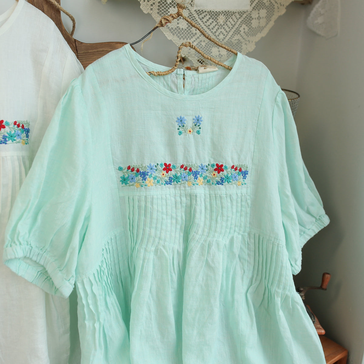Farmcore Floral Embroidered Linen Top– The Cottagecore
