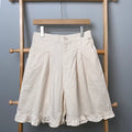 Cotton Ruffled Hem Shorts