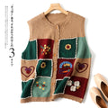 Mori Kei 3D Floral Embroidered Knitted Waistcoat