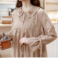 Embroidered Collar Button Up Dress