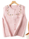Floral Embroidered Knitted Waistcoat