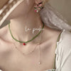 Summer Green Beads Tulip Necklace