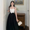 Chic Black & White Slip Dress