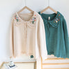 Hand Embroidered Collar Cardigans
