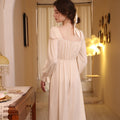 Sheer Lace Waist Bow Nightgown