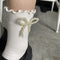 Cotton Socks With Faux Pearl Bows