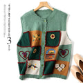 Mori Kei 3D Floral Embroidered Knitted Waistcoat