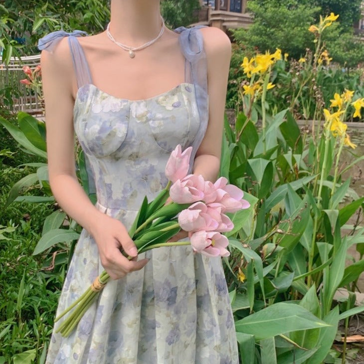 Past Lover Print Slip Dress