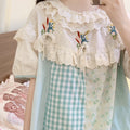 Cute Lace Collar Patchwork Top