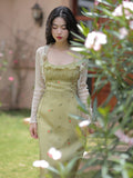Vintage Floral Embroidered Slip Dress