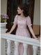 Pink Romantic Beaded Print Dress