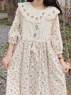 Irregular Collar Floral Print Dress