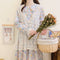 Floral Print Dress + Lace Vest 2pcs Set