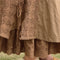 Linen Lace Patchwork Skirt With Lace Hem