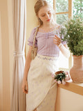 Fairy Purple Top + Floral Embroidered Skirt