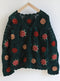 Hand Crocheted 3D Flowers Cardigan