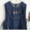 Cute Embroidered Denim Overall Dress