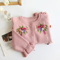 Flowers Cardigan With Ruffled Sleeves