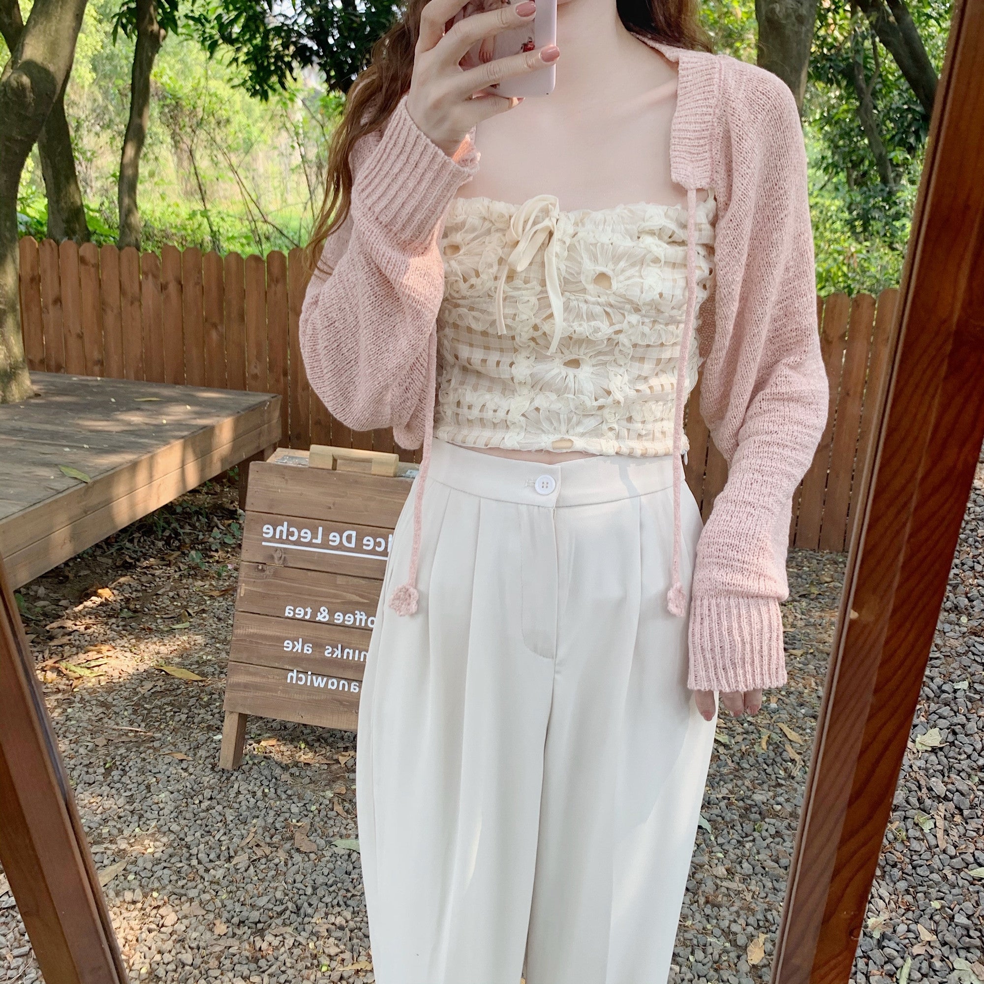 Knitted Short Sun Protection Cardigan The Cottagecore