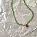 Summer Green Beads Tulip Necklace