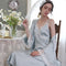 Stimulated Silk Lace 2pcs Nightgown Set