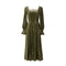 Vintage Square Neckline Velvet Dress