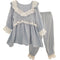 Cute Pure Cotton Lace 2PCS Pajama Set