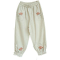 Linen Cute Floral Embroidered Bloomers