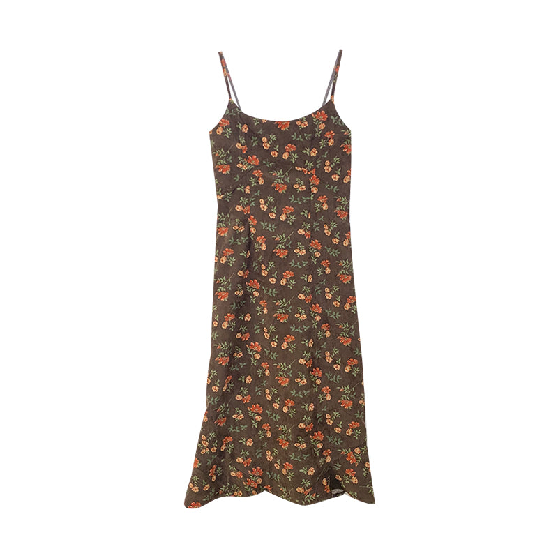 Vintage Printed Corduroy Slip Dress– The Cottagecore