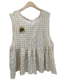 Cute 2 Way Plaid Vest With Brooch