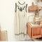 Forestcore Linen Embroidered Overall Dress
