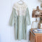 Lace Collar Floral Dress With Drawstring