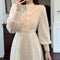 Elegant Lace Stand Collar Dress