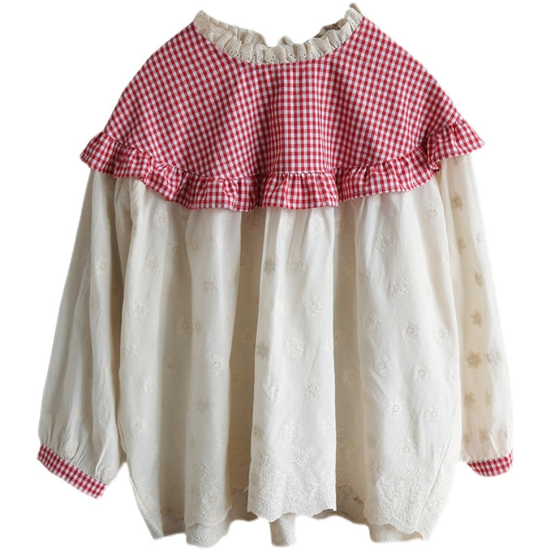 Cute Oversized Fit Checkered Ruffle Top– The Cottagecore