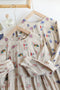 Farmcore Round Neck Printed Linen Dress