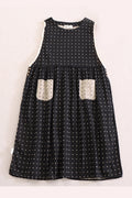 Super Cute Polka Dot Apron Slit Dress