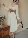 Vintage Painting Corset + Lace High Slim Waist Dress