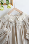 Quality Linen Lace Collar Embroidered Top