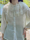 Big Lace Collar Light Weighted Blouse