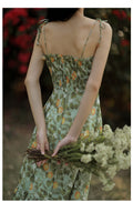 Romantic Print Slip Midi Dress